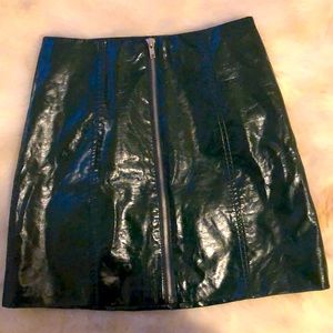 Forever 21 Faux Leather Green Mini Skirt, Size XS